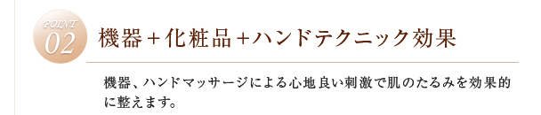 機器＋化粧品＋ハンドテクニック効果 